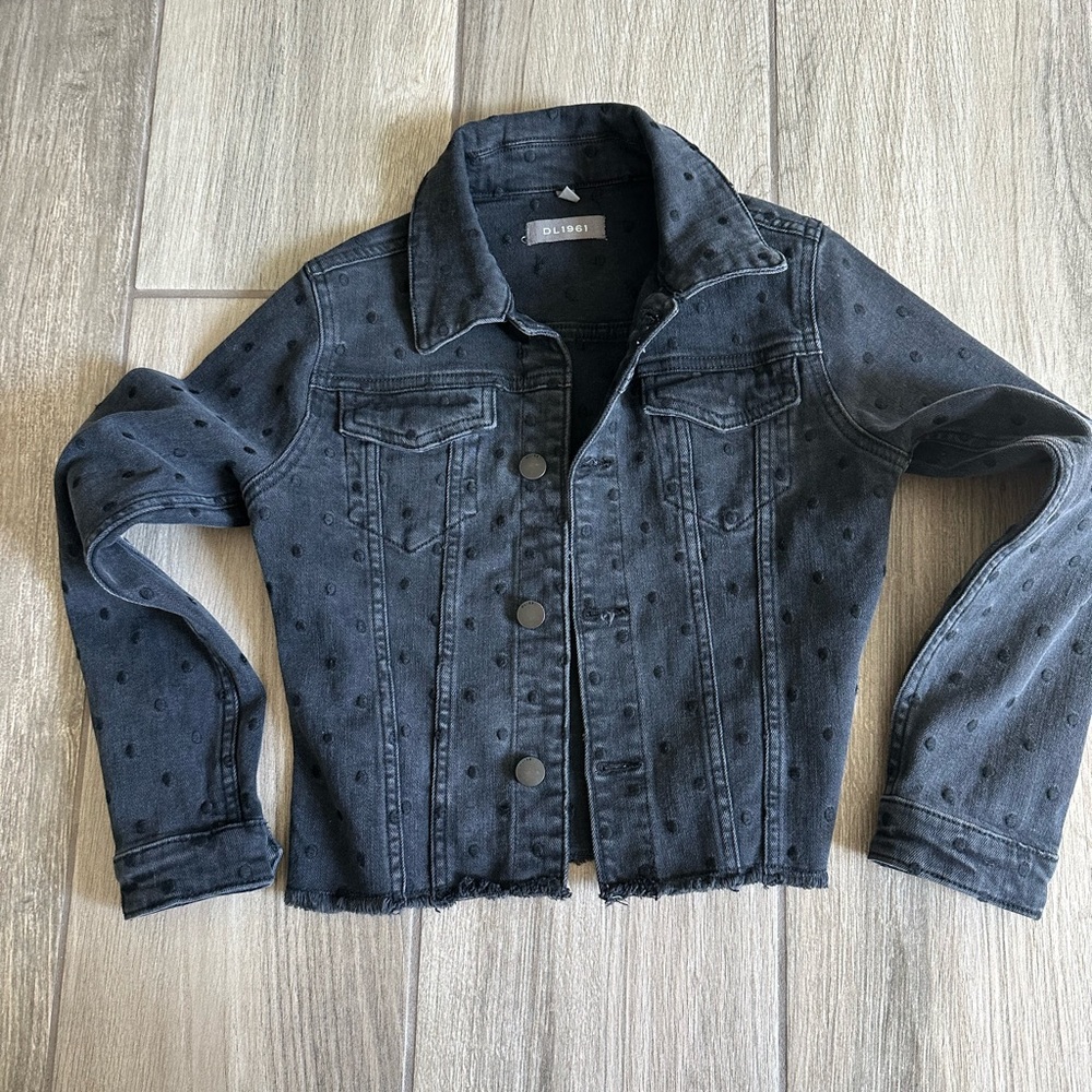 Little Girls black jean jacket, Small